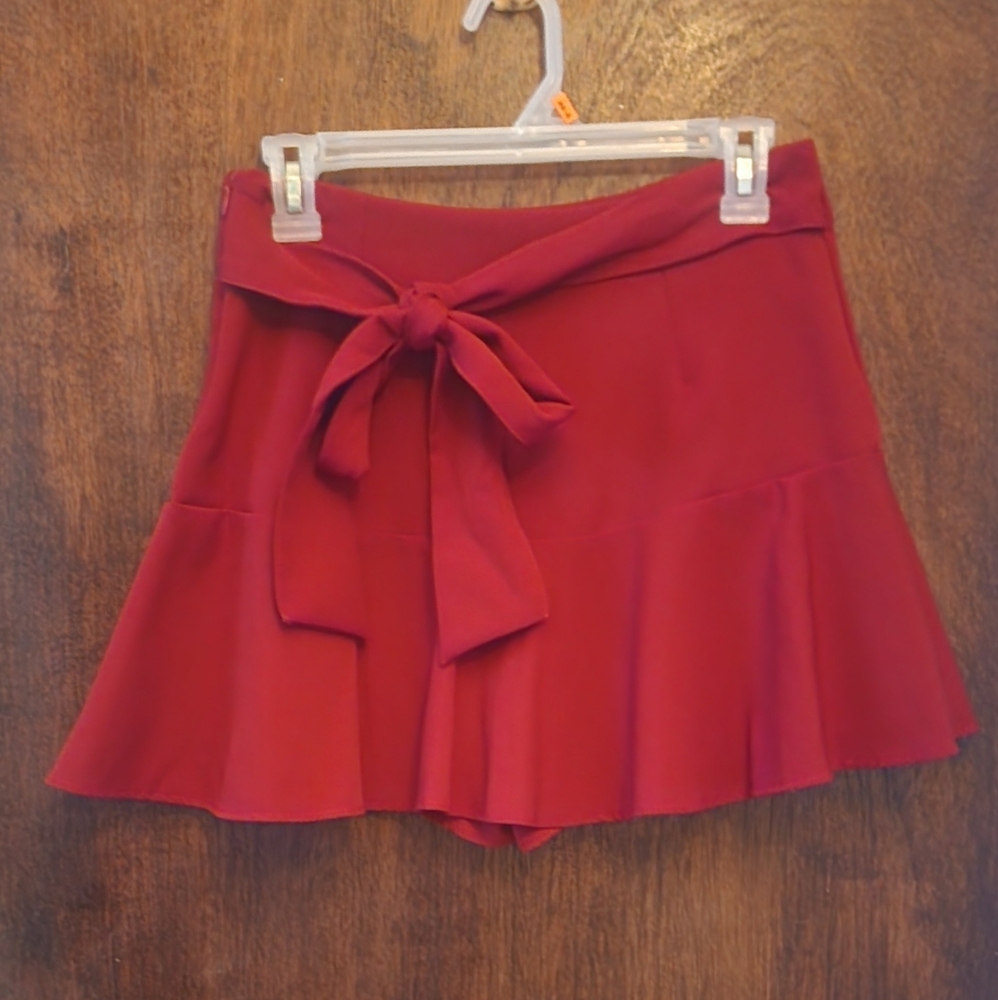Red Skirt with Bow Tie
